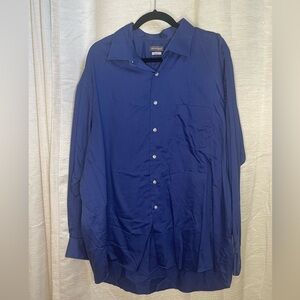 Van Heusen Never Tuck Slim Fit Royal Blue Dress Shirt Size 2X